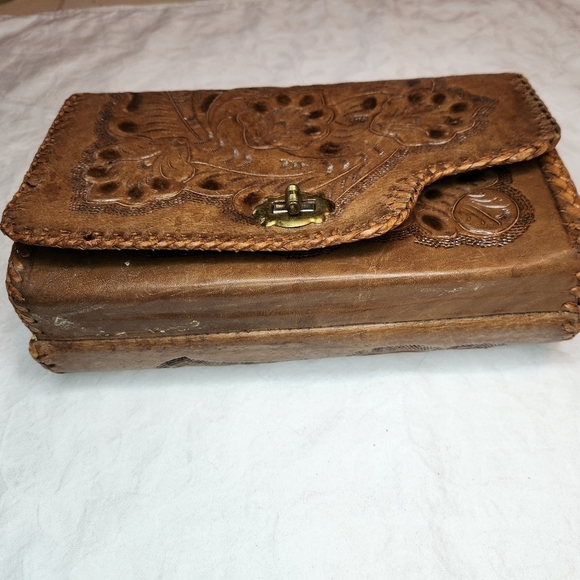 70s Reversible Handtooled Leather Purse - Picture 7 of 16